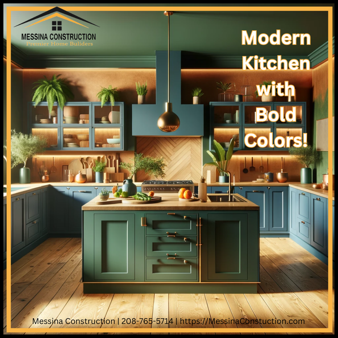 Modern Kitchen with Bold Colors, Messina Construction